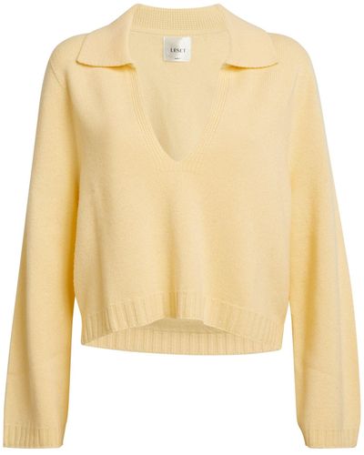 Leset Cashmere-blend Cropped Zoe Jumper - Yellow