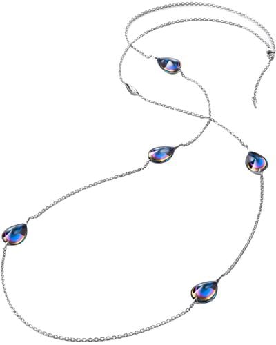 Baccarat Sterling Silver Fleurs De Psydelic Blue Scarabee Long Necklace