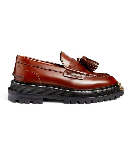 Sandro Leather Jackson Loafers - Brown