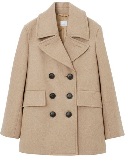 Burberry Wool Pea Coat - Natural