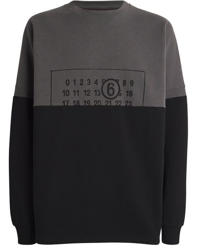MM6 by Maison Martin Margiela Cotton-blend Numeric Sweatshirt - Black