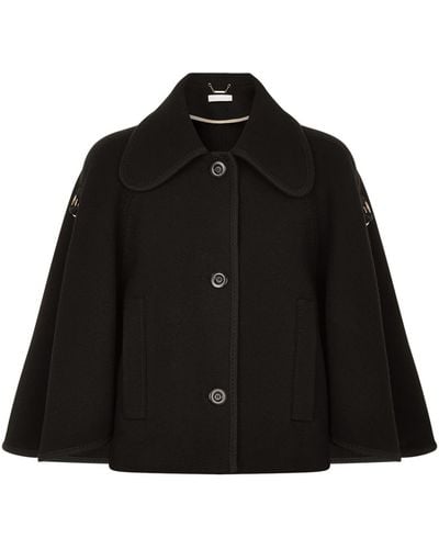 Chloé Short Cape Coat - Black