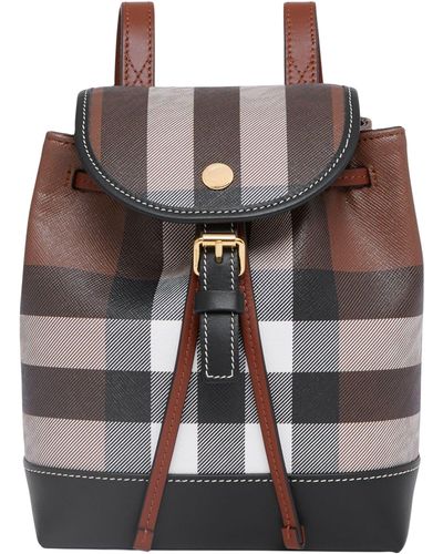 Burberry Check Micro Backpack - Brown