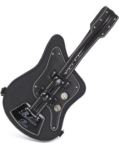 Balmain Leather Guitar Cross-body Bag - Black