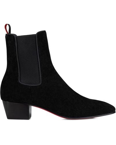 Christian Louboutin Suede Rosalio Ankle Boots 40 - Black