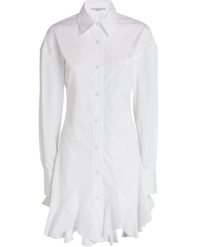 Stella McCartney Ruffle-hem Shirt Dress - White