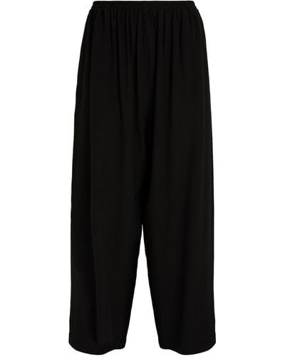 Eskandar Silk Japanese Trousers - Black