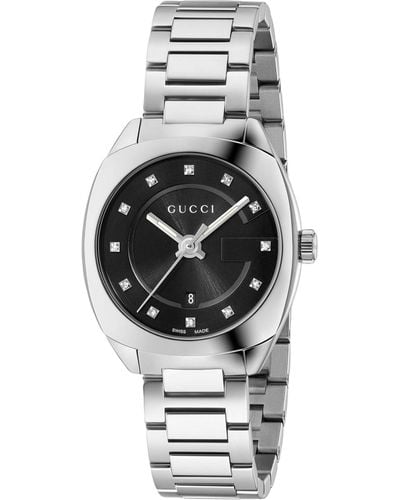 Gucci Stainless Steel And Diamond Gg2570 Watch 29mm - Metallic