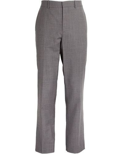 Helmut Lang Virgin Wool Pinstripe Tailored Trousers - Grey