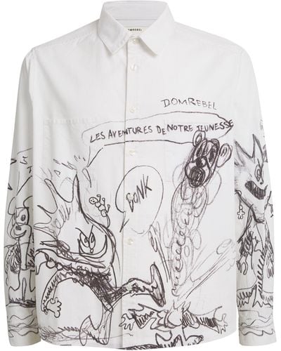 DOMREBEL Cotton Sketch Shirt - White