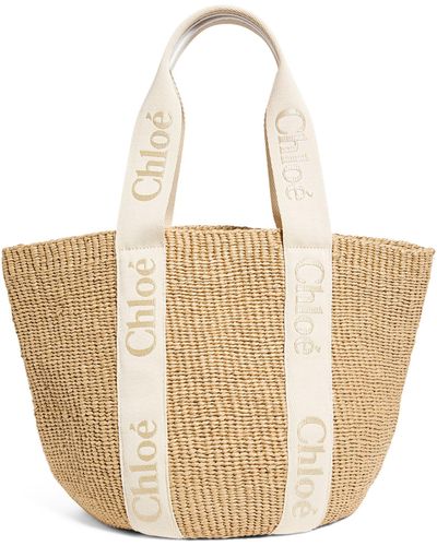 Chloé Large Woody Basket Bag - White