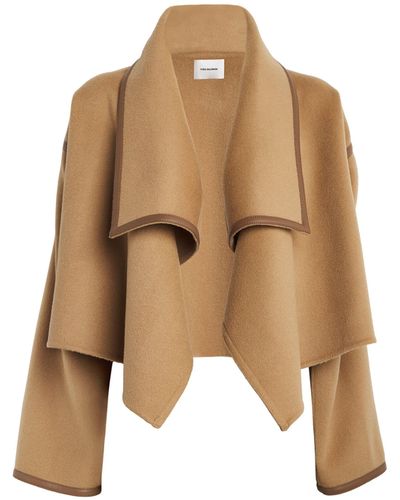 Yves Salomon Wool-blend Cropped Jacket - Natural