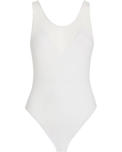 Norma Kamali Mesh-panel Swimsuit - White