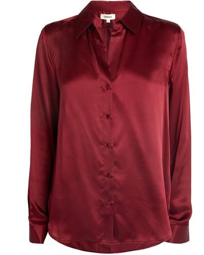 L'Agence Silk Tyler Shirt - Red