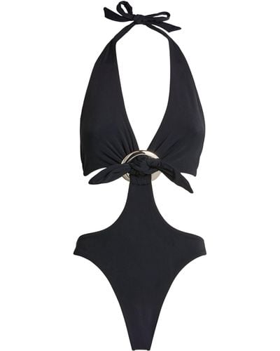 Louisa Ballou Buckle-detail Swimsuit - Blue