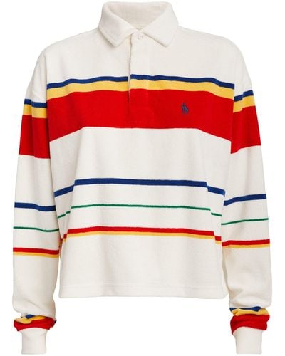Polo Ralph Lauren Striped Rugby Polo Shirt - Red