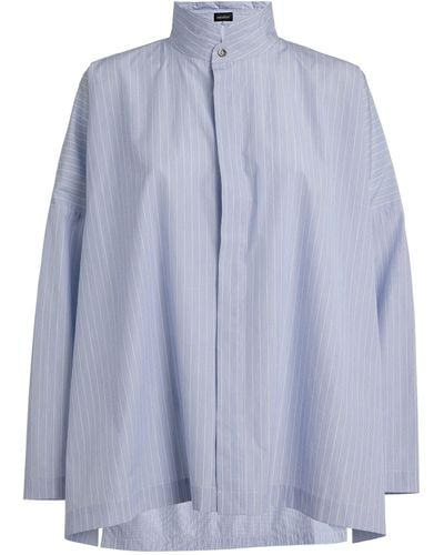Eskandar Striped Shirt - Blue
