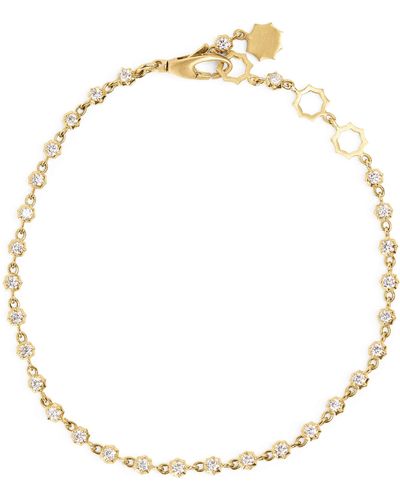 Jade Trau Small Yellow Gold And Diamond Sophisticate Line Bracelet - Metallic
