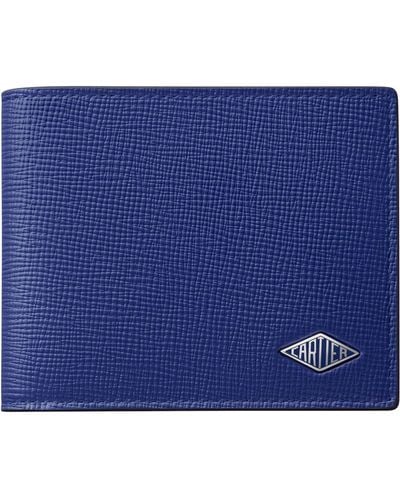 Cartier Grained Leather Losange Wallet - Blue