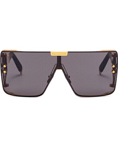 BALMAIN EYEWEAR Geometric-frame Wonder Boy Sunglasses - Gray