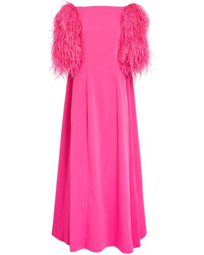 Huishan Zhang Exclusive Feather-trim Hortense Gown - Pink