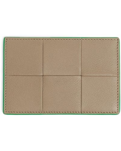 Bottega Veneta Leather Intreccio Card Holder - Natural