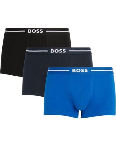 BOSS Organic Cotton Bold Trunks (pack Of 3) - Blue