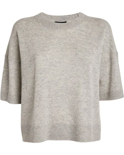 ME+EM Me+em Cashmere Cropped Sweater - Grey