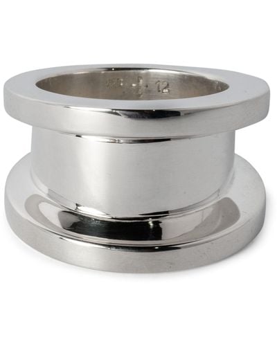 Parts Of 4 Polished Sterling Silver Chasm V2 Ring - Grey