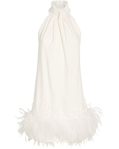 16Arlington Feather-trim Cynthia Mini Dress - White