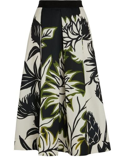 MAX&Co. Floral Print Midi Skirt - Black