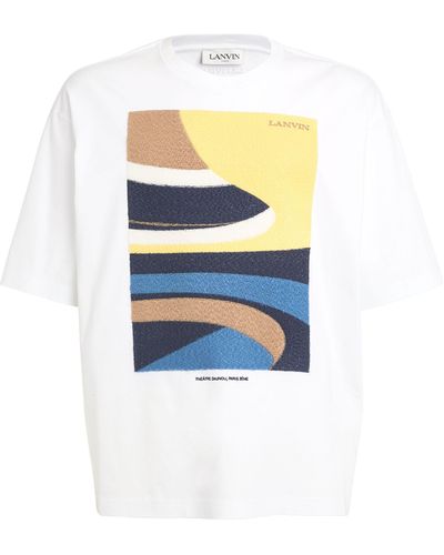 Lanvin Embroidered Artwork T-shirt - White