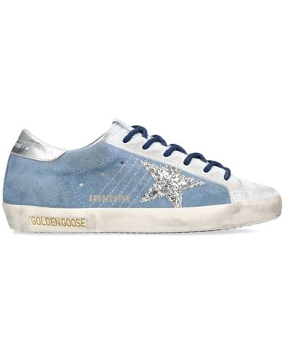 Golden Goose Leather Super-star Trainers - Blue