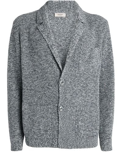 Agnona Cashmere-cotton Knitted Cardigan - Grey