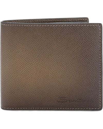 Santoni Leather Ombré Bifold Wallet - Brown