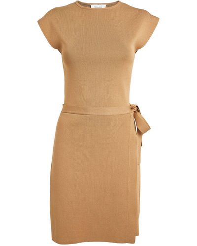 Yves Salomon Wrap-effect Mini Dress - Brown
