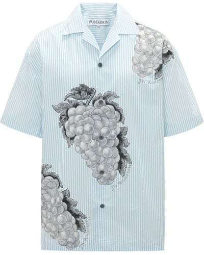 JW Anderson Cotton Grape Print Shirt - Blue