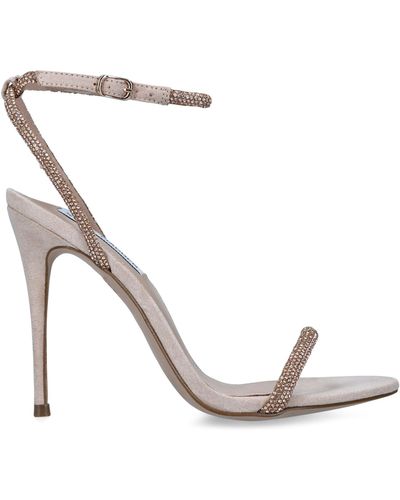 Steve Madden Breslin Rhinestone-embellished Suede Heels - White