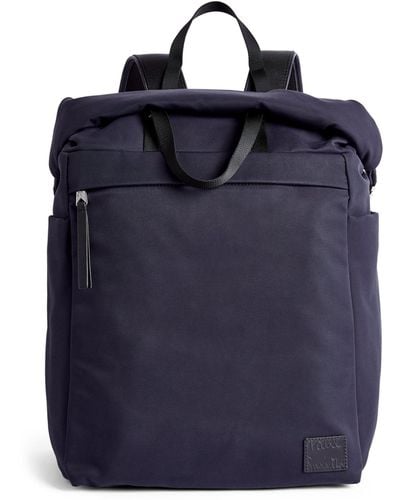 Paul Smith Washed Canvas Roll-top Backpack - Blue