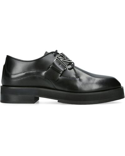 Represent Leather Buckle Derby Shoes - Black