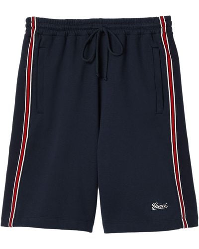 Gucci Web Stripe Basketball Shorts - Blue