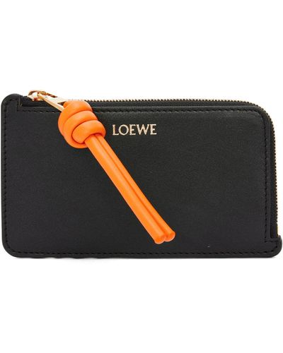 Loewe Leather Knot Coin And Card Holder - Black