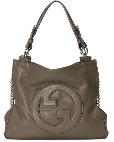 Gucci Small Leather Blondie Tote Bag - Brown