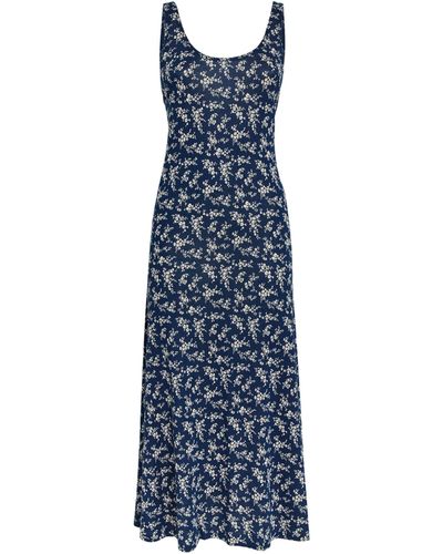 Polo Ralph Lauren Floral Print Midi Dress - Blue