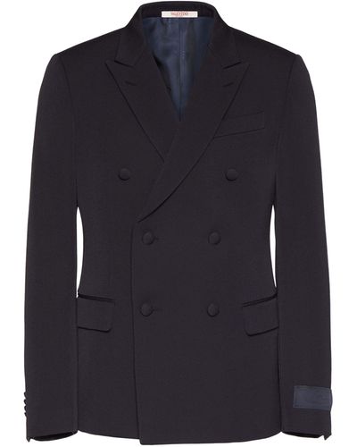 Valentino Garavani Wool Slim-fit Jacket - Blue