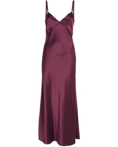 Polo Ralph Lauren Satin Slip Maxi Dress - Purple