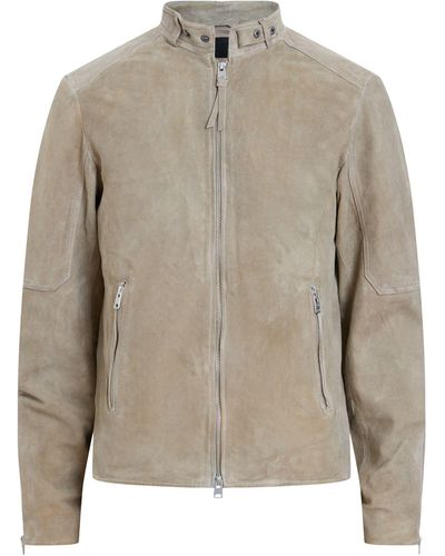 AllSaints Cora Leather Jacket - Gray