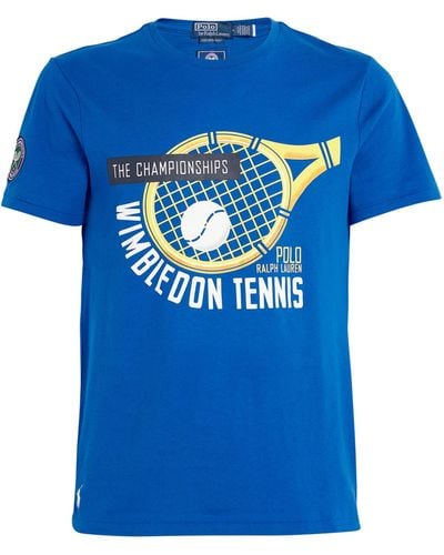 RLX Ralph Lauren Rlx X Wimbledon Racket Print T-shirt - Blue