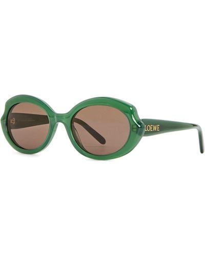Loewe Mini Oval Sunglasses - Green