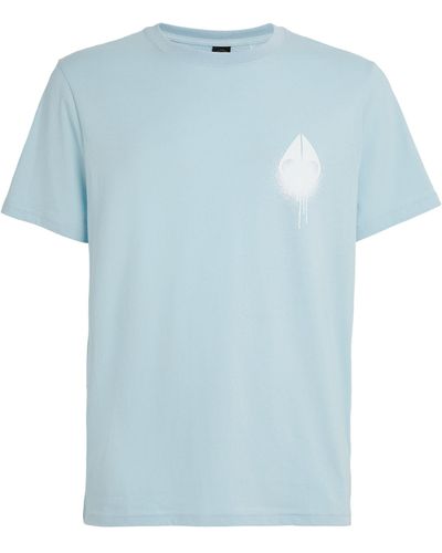 Moose Knuckles Spray Paint Logo T-shirt - Blue